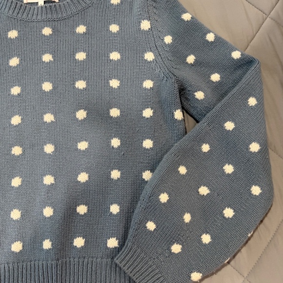 Winter polka dot blue and white sweater - Picture 6 of 7